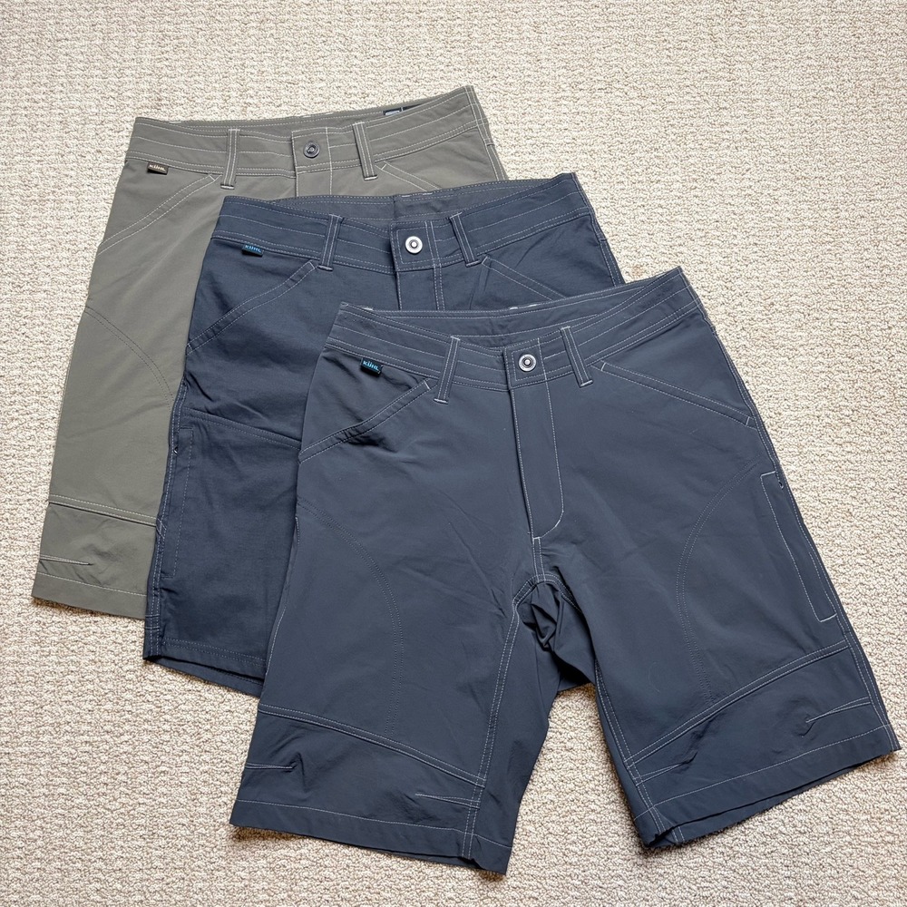 Lot of 3 KÜHL Men's Hiking Shorts Size 30 Nylon Spandex Stretch Outdoor Gorpcore